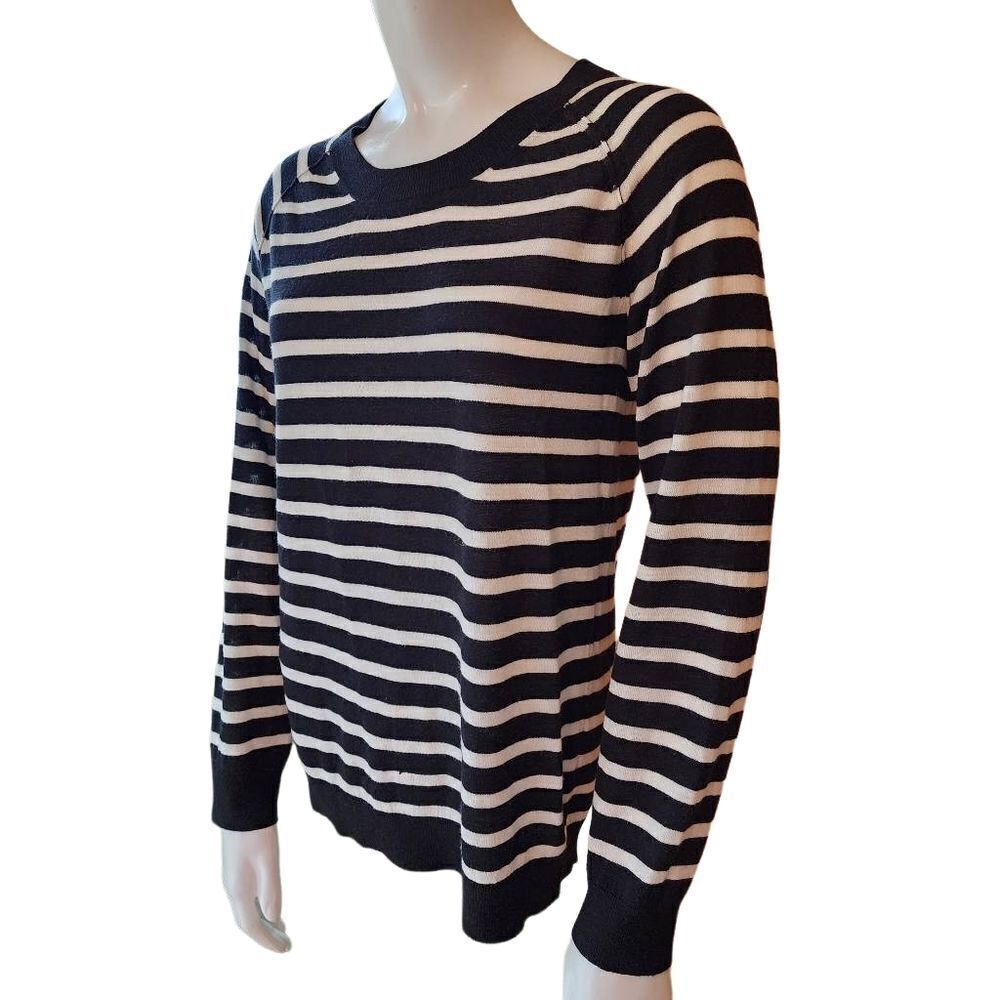 Joie Black & White Striped Lightweight Sweater (S)